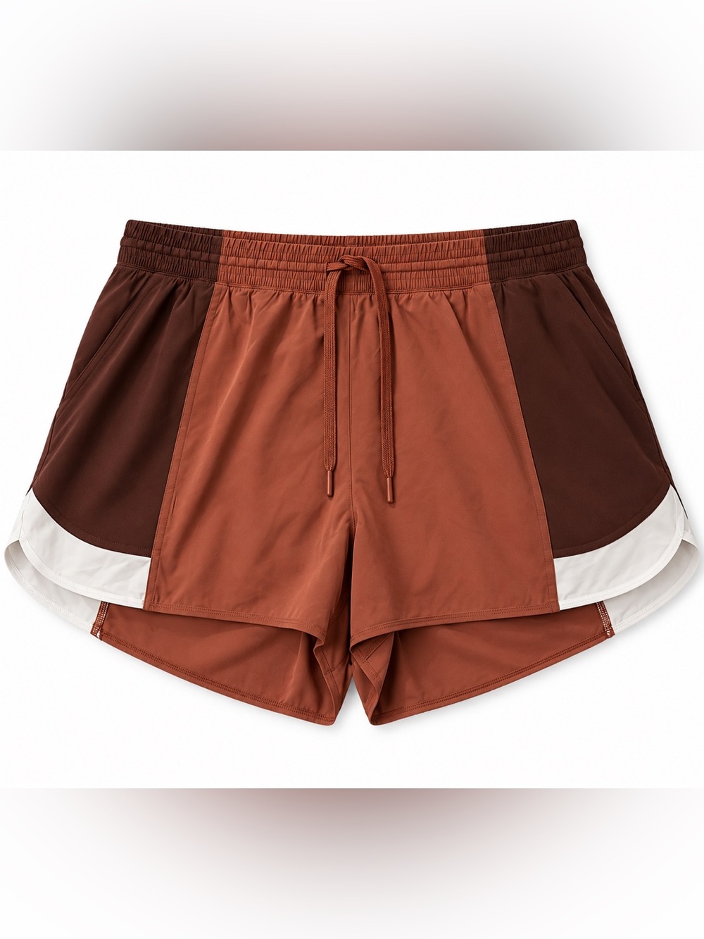 YPB Your Personal Best Women’s Running Shorts XL Brown Rust Colorblock NWT